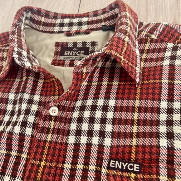 ENYCE Men's Baggy Button Down Shirt Brown Houndstooth XL/Late 90s Y2K Streetwear - Picture 10 of 16